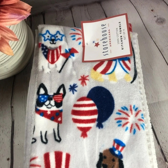 Red white and blue Kitchen Towels dachshund July 4th summer - Picture 3 of 5
